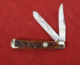Sargent USA Queen City 1992 NKCA Knife Brown Bone Trapper Etched