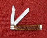 Sargent USA Queen City 1992 NKCA Knife Brown Bone Trapper Etched