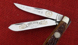 Sargent USA Queen City 1992 NKCA Knife Brown Bone Trapper Etched