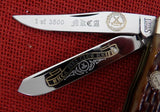 Sargent USA Queen City 1992 NKCA Knife Brown Bone Trapper Etched