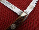 Sargent USA Queen City 1992 NKCA Knife Brown Bone Trapper Etched