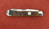 Sargent USA Queen City 1992 NKCA Knife Brown Bone Trapper Etched
