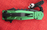 $10 Knife BF017242 SAW the Movie Assisted Opening Flipper Linerlock Skull Bead Lanyard