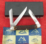 Schrade Walden Knife 825 Medium Stockman Razor Blade Stainless Etch In BOX USA 1960's