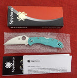 Spyderco C11FPWCTL Delica 4 Knife Teal Blue S30V Wharncliffe