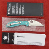 Spyderco C11FPWCTL Delica 4 Knife Teal Blue S30V Wharncliffe