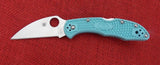 Spyderco C11FPWCTL Delica 4 Knife Teal Blue S30V Wharncliffe