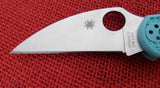 Spyderco C11FPWCTL Delica 4 Knife Teal Blue S30V Wharncliffe