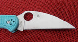 Spyderco C11FPWCTL Delica 4 Knife Teal Blue S30V Wharncliffe