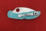 Spyderco C11FPWCTL Delica 4 Knife Teal Blue S30V Wharncliffe