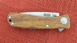 SOG Knife TWI17-BX Twitch Wood Handle S.A.T. Assisted Flipper AUS-8 Lockback