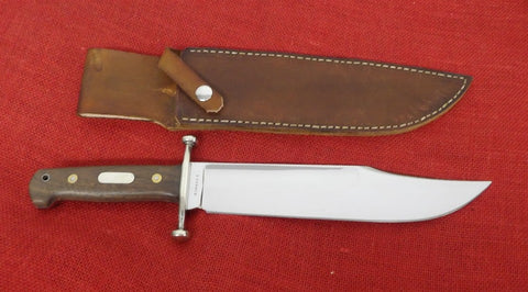 Steve Voorhis Custom Knife Massive Bowie 10 1/2" Blade w/ Blood Groove Wood Hdl Lot#VS-12