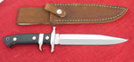 Steve Voorhis Custom Knife Micarta Sub-Hilt Double Edged Fighter Carbon Steel Mirror Polish Lot#VS-1