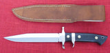 Steve Voorhis Custom Knife Micarta Sub-Hilt Double Edged Fighter Carbon Steel Mirror Polish Lot#VS-1