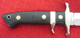 Steve Voorhis Custom Knife Micarta Sub-Hilt Double Edged Fighter Carbon Steel Mirror Polish Lot#VS-1