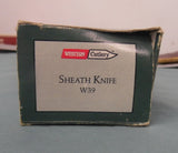 Western Knife W39 Fixed Blade "M" 1989 UNUSED in BOX w/ UNUSUAL Sheath USA