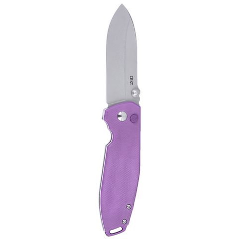 Columbia River CRKT 2495P Squid XM Button Lock Knife Purple G10 Lucas Burnley