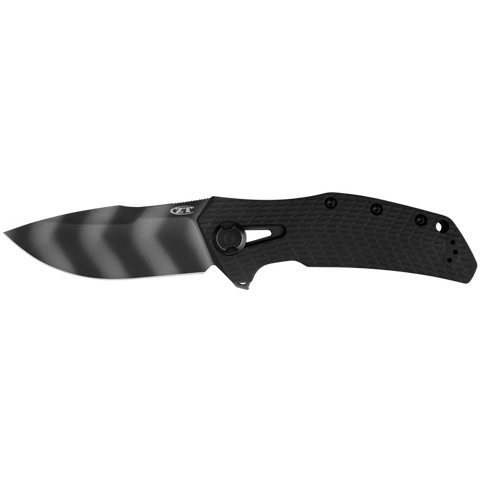 Zero Tolerance Knife by Kershaw ZT 0308BLKTS Flipper Tigerstripe 20CV Black G10/ Titanium Framelock