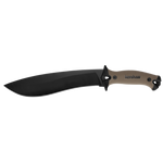 Kershaw 1077TAN 1077 Camp 10 Fixed Blade Knife Kukri Machete Tan Rubber 65Mn Steel