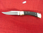 Buck 0110 110 Folding Hunter Knife Lockback USA Made 1987 Black Leather Sheath Lot#110-105