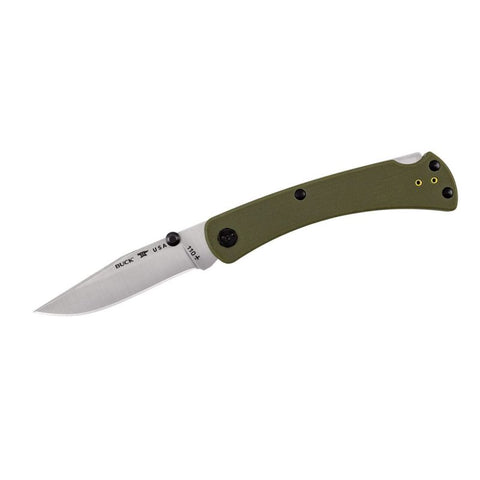 Buck 0110GRS3 110 Slim Pro TRX Folding Hunter Knife S30V Blade OD Green G10 Deep Carry Pocket Clip USA