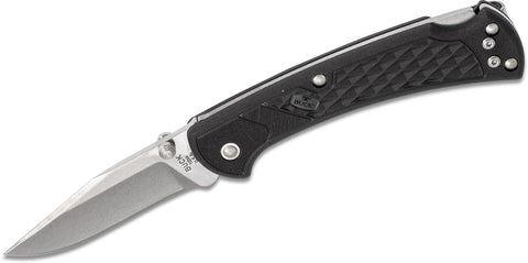 Buck 0112BKS1 112 Ranger Slim Select Knife Black GFN USA Lockback Deep Carry Pocket Clip 112BKS1