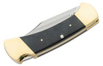 Buck 0112BKSLE1 112 Ranger Vintage Tribute Knife 50th Anniversary 440C Micarta Handles Brass Bolsters USA