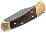 Buck 0112BRS 112 Ranger Knife Ebony Wood 420HC Lockback USA Black Leather Sheath 112BRS