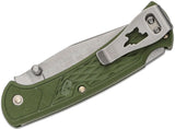 Buck 0112ODS2 112 Ranger Slim Select Knife OD Green GFN Lockback Deep Carry Pocket Clip USA 112ODS2