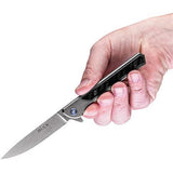 Buck 0264GYS 264 Cavalier Ball Bearing Flipper Knife Framelock Aluminum w/ Carbon Fiber Insert