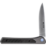 Buck 0264GYS 264 Cavalier Ball Bearing Flipper Knife Framelock Aluminum w/ Carbon Fiber Insert