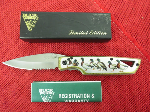 Buck 0175-S19 175 Lightning Mallard Duck Liner Lock Knife USA Made 2000 Limited Edition Lot#BU-193