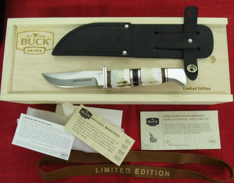 Buck 0212EKSLE 212 Fixed Ranger Knife W2 Steel Elk Stag 2019 USA Made Limited Edition Legacy Collection