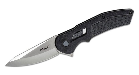 Buck 0261BKS 261 Hexam Black Handle Flipper Knife Pocket Clip Button Lock