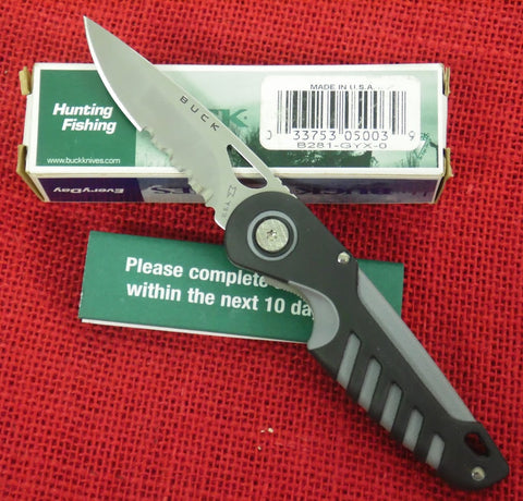 Buck 0281-GYX 281 NXT Liner Lock Partially Serrated Pocket Knife 2005 USA Made UNUSED in Box Lot#BU-209