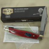 Buck 0302CWS 302 Solitaire Chairman Series Knife Chuck Signature Handle USA 2014 Cherry Dymondwood Lot#302-4