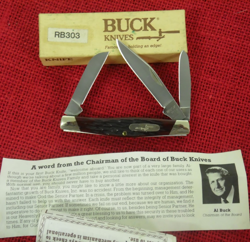 Buck 0303RB 0303RB 303 Cadet Red Bone Pocket Knife 1989 US