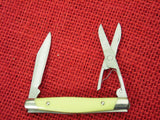 Buck 0306YWM 0306YWM 306 Lancer (305) Scissors ComfortCraft Yellow Handle Knife USA 2011 NIB Discontinued Like Duet RARE