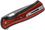 Buck 0346RWS 346 Large Vantage Avid 4 3/8" Linerlock Knife Dymalux Red Wood USA 346RWS