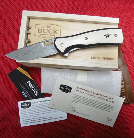 Buck 0346IVSLE 346 Vantage 2018 Legacy Collection Limited Edition Knife Damasteel Ivory Micarta 346IVSLE