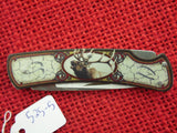 Buck 0525 525 525S12 Gent Memory Artist Series Knife Bugling Elk Aluminum USA 2003 lot#525-5