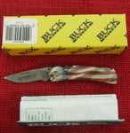 Buck 0525 525-LSP 525AM American Flag Eagle Overylay Gent Lock Back Knife USA Last Production Year El Cajon  2004