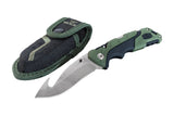 Buck 0660GRG 660 Folding Pursuit Large Lockback Knife Guthook Green GFN/Rubber Polyester Sheath 420HC USA 660GRG