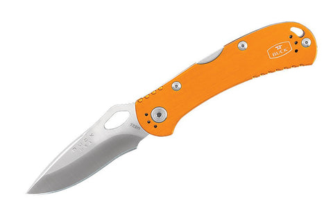 Buck 0722ORS1 722 SpitFire Pocket Knife Orange Aluminum 420HC Pocket Clip Mid-Lock USA 722ORS1