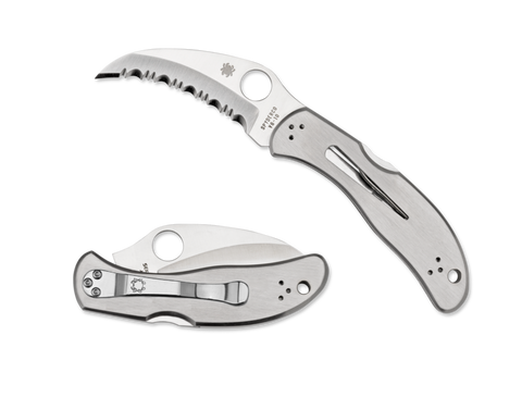 Spyderco C08S Harpy VG10 Folding Pocket Knife Serrated Hawkbill Stainless Handle Lock Back