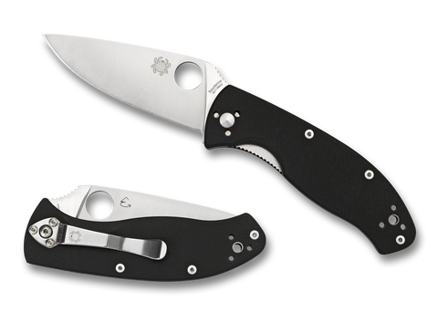 Spyderco C122GP Tenacious Value Folder Pocket Knife Plain Edge Black G10 Liner Lock