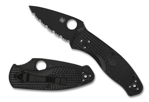 Spyderco C136SBBK Persistence Lightweight Value Folder Knife Black Serrated Blade FRN Handle Liner Lock