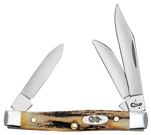 Case 00178 Small Stockman 2 5/8" Closed Pocket Knife Genuine Stag Handles USA Slip Joint 5333 SS