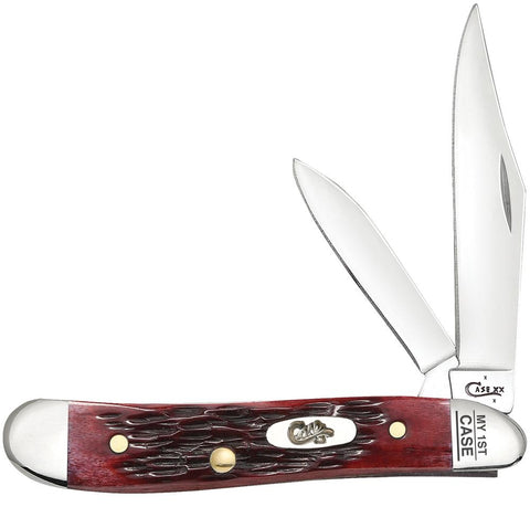Case 03693 Peanut "My First Case" 2 7/8" Closed Slip Joint Pocket Knife Old Red Jig Bone USA 6220 SS