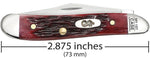 Case 03693 Peanut "My First Case" 2 7/8" Closed Slip Joint Pocket Knife Old Red Jig Bone USA 6220 SS